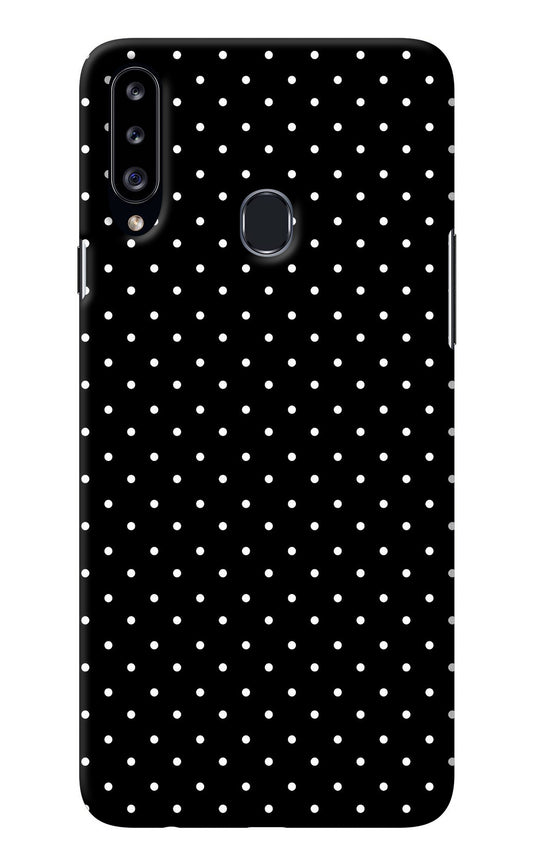 White Dots Samsung A20s Back Cover