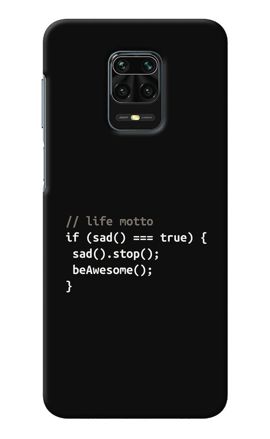 Life Motto Code Redmi Note 9 Pro/Pro Max Back Cover