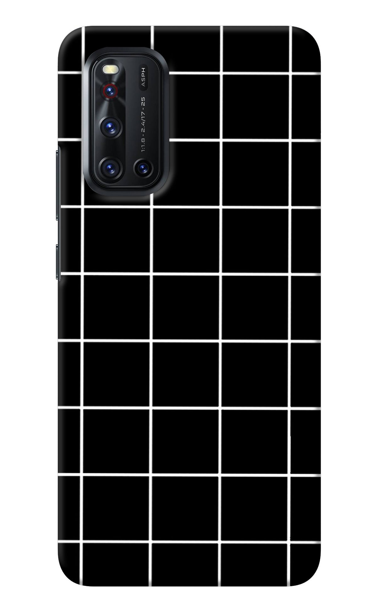 White Grid Vivo V19 Back Cover