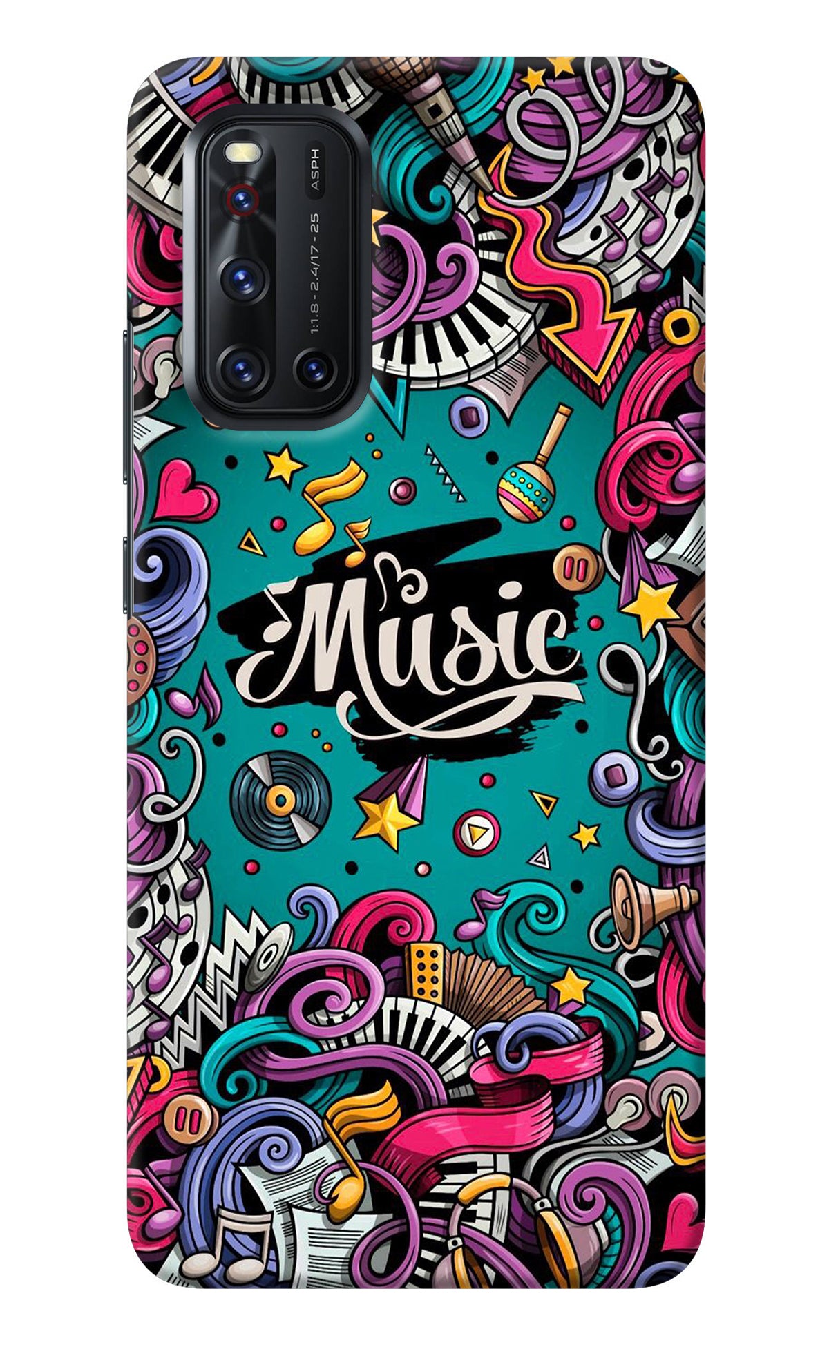 Music Graffiti Vivo V19 Back Cover