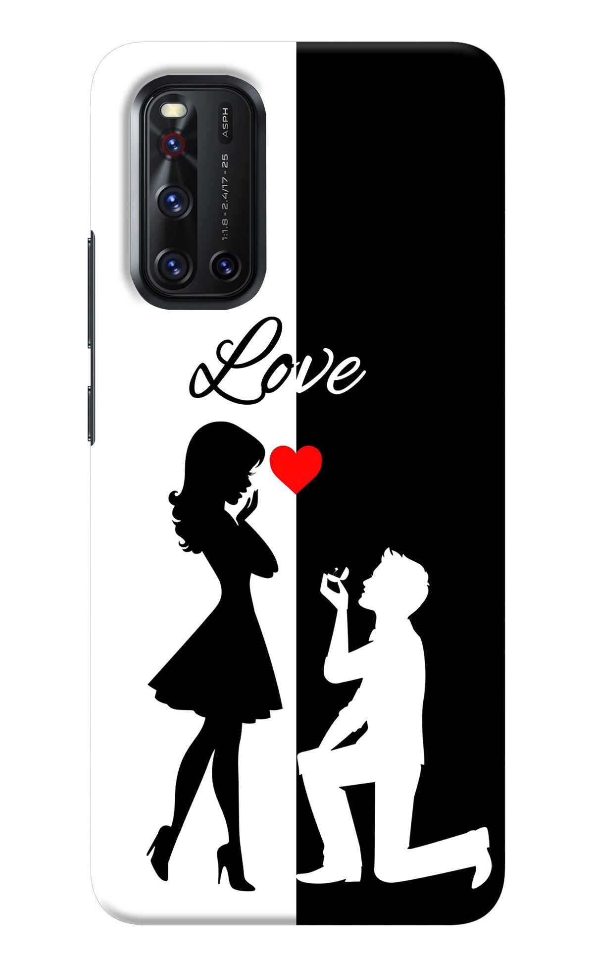 Love Propose Black And White Vivo V19 Back Cover