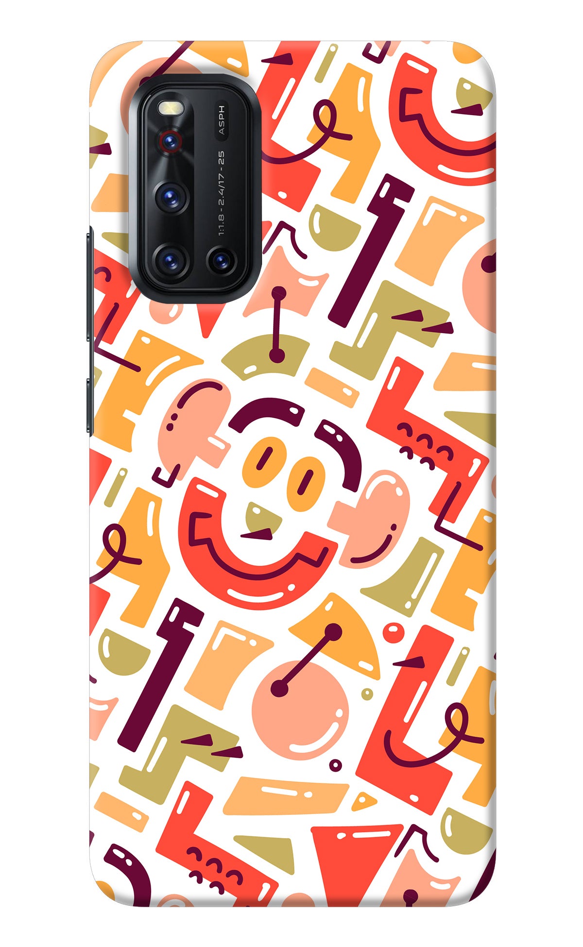 Doodle Pattern Vivo V19 Back Cover