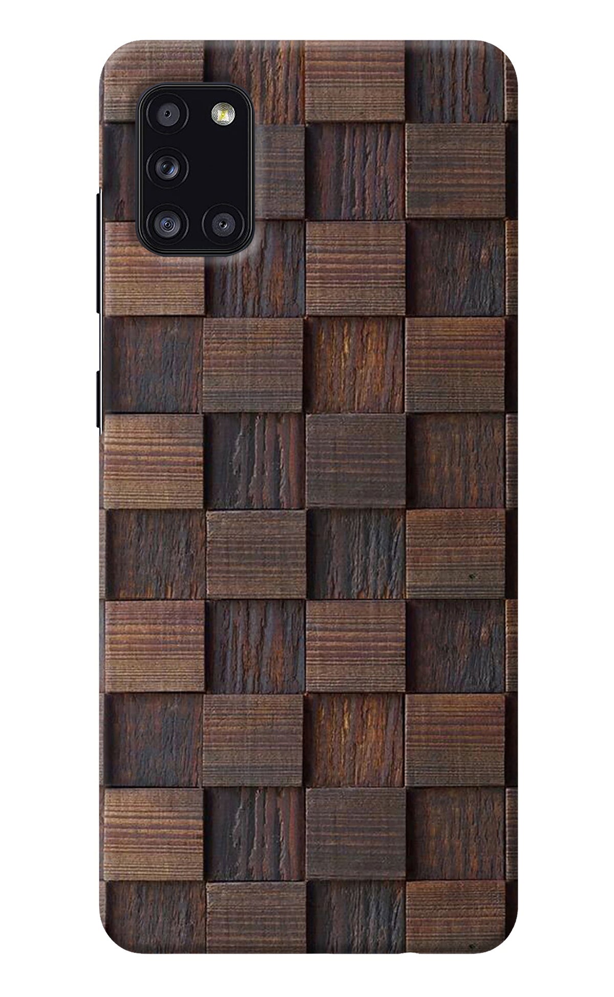 Wooden Cube Design Samsung A31 Back Cover