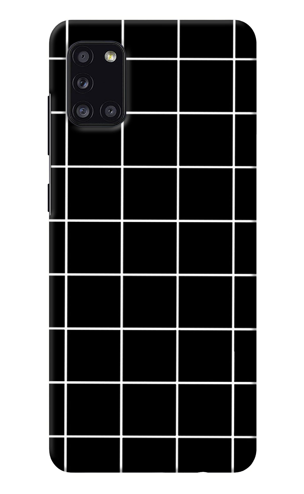 White Grid Samsung A31 Back Cover