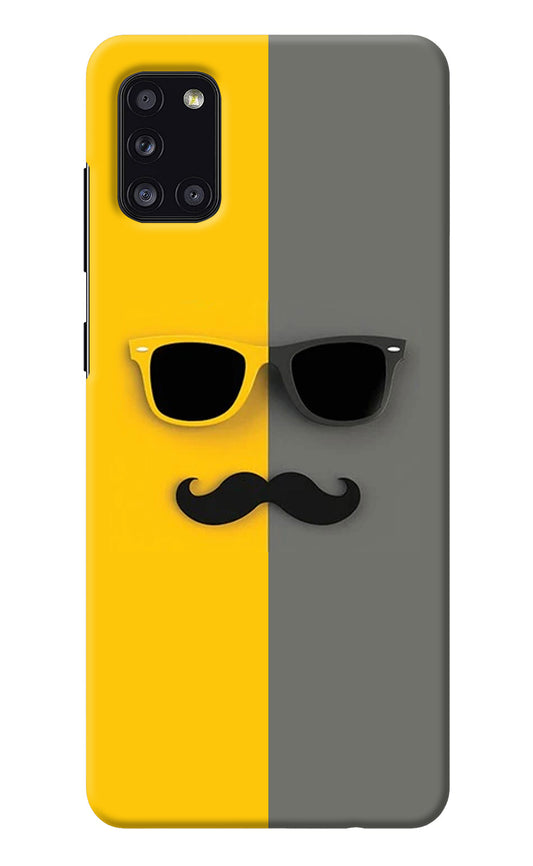 Sunglasses with Mustache Samsung A31 Back Cover