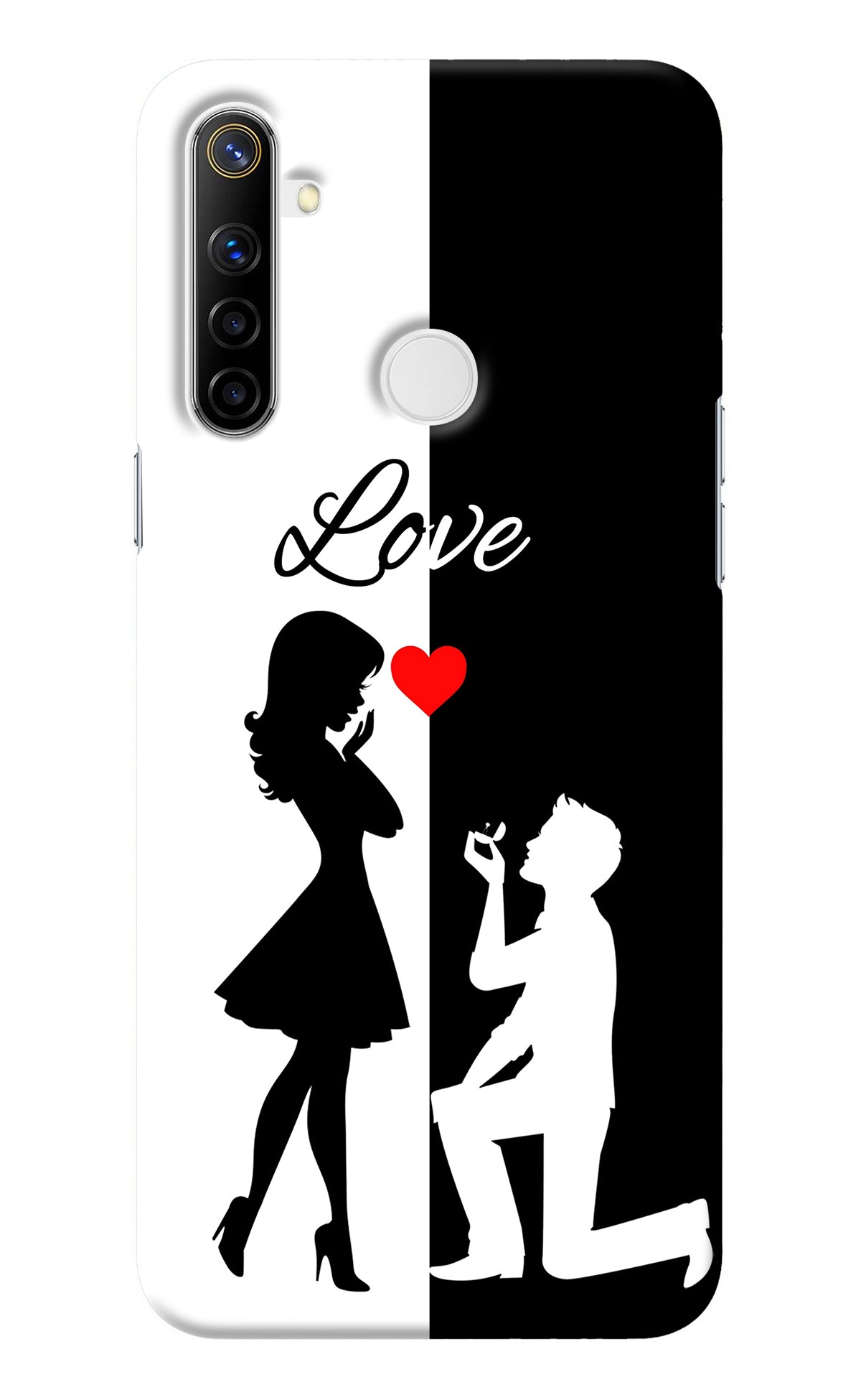 Love Propose Black And White Realme Narzo 10 Back Cover