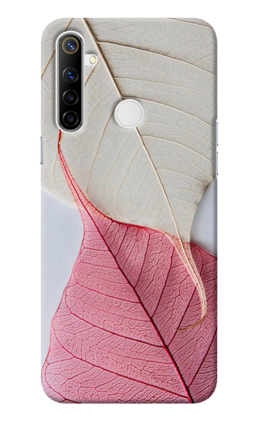 White Pink Leaf Realme Narzo 10 Back Cover
