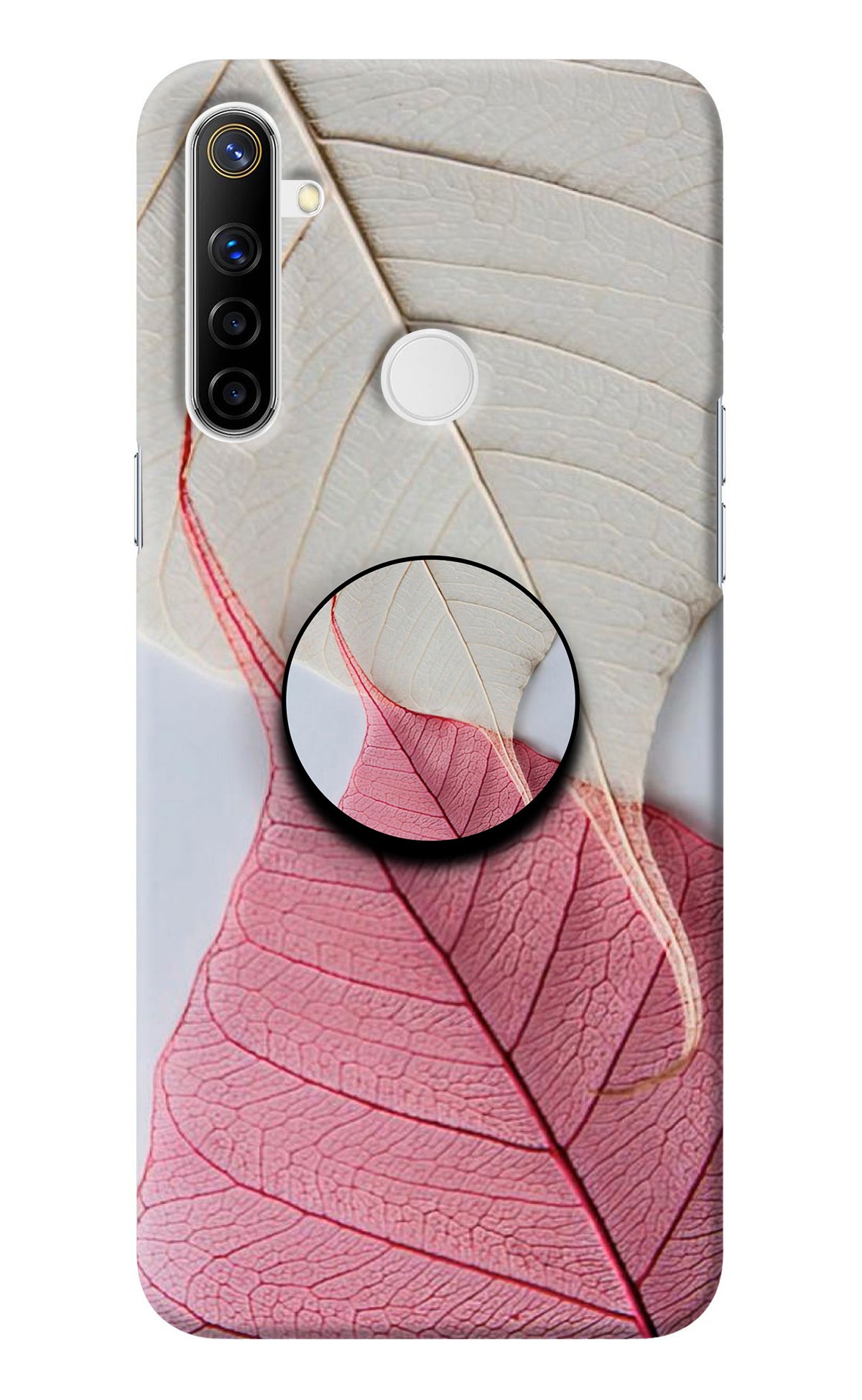 White Pink Leaf Realme Narzo 10 Pop Case