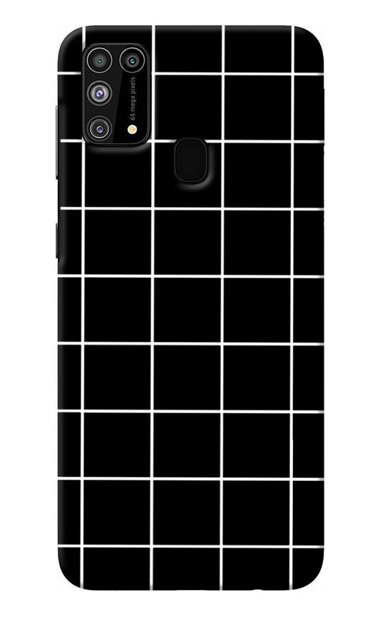 White Grid Samsung M31/F41 Back Cover