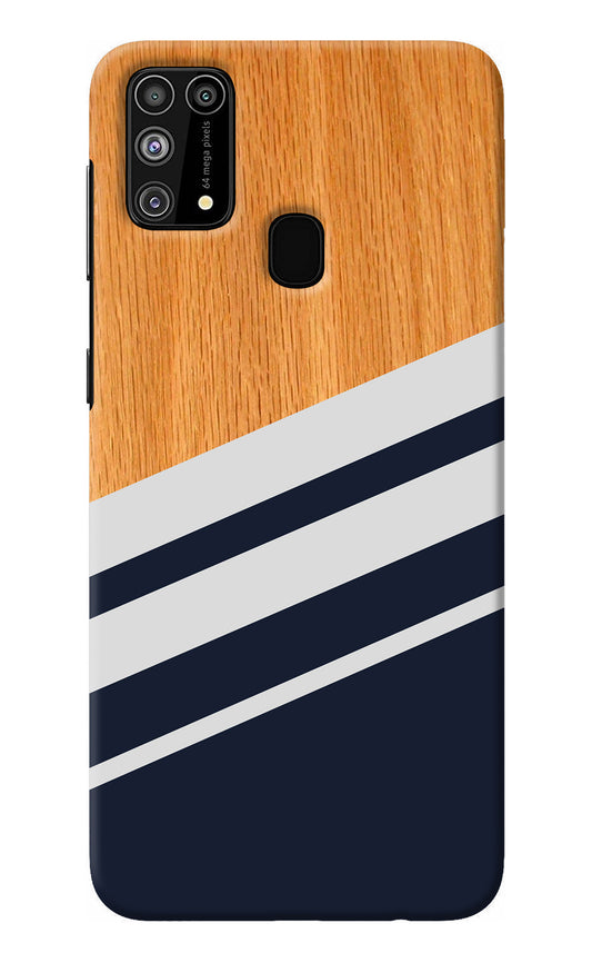 Blue and white wooden Samsung M31/F41 Back Cover