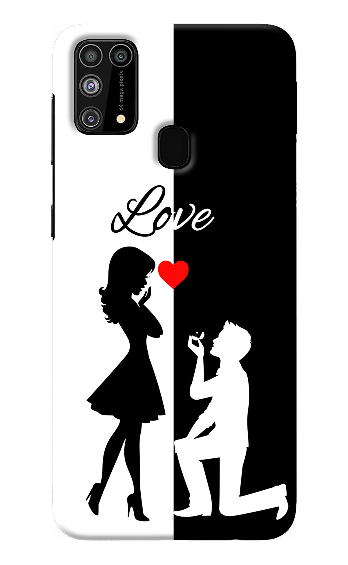 Love Propose Black And White Samsung M31/F41 Back Cover