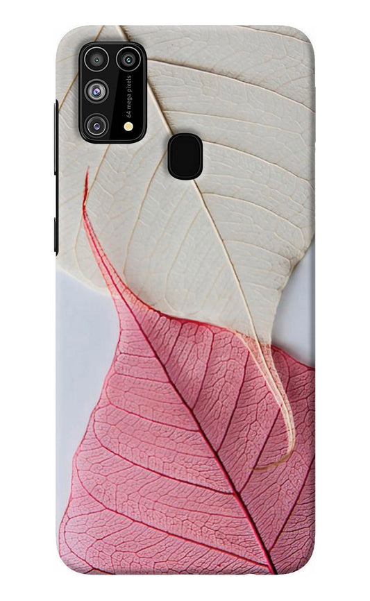White Pink Leaf Samsung M31/F41 Back Cover