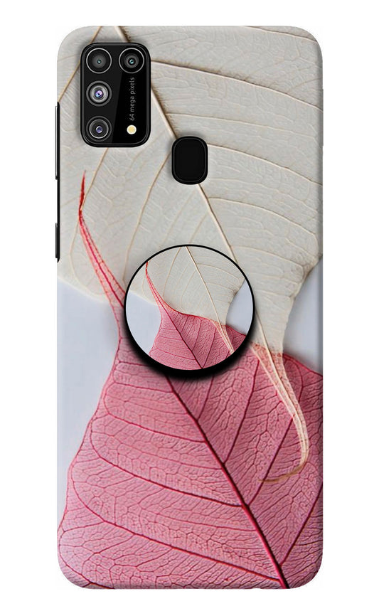 White Pink Leaf Samsung M31/F41 Pop Case