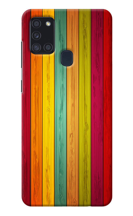 Multicolor Wooden Samsung A21s Back Cover
