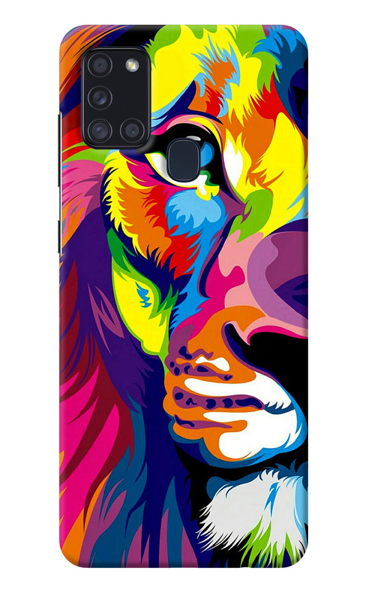 Lion Half Face Samsung A21s Back Cover