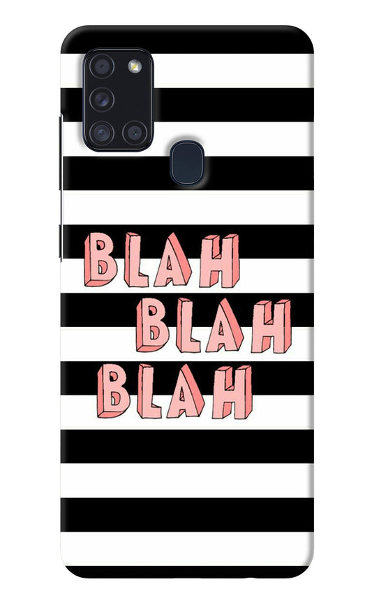 Blah Blah Blah Samsung A21s Back Cover