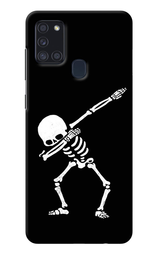 Dabbing Skeleton Art Samsung A21s Back Cover