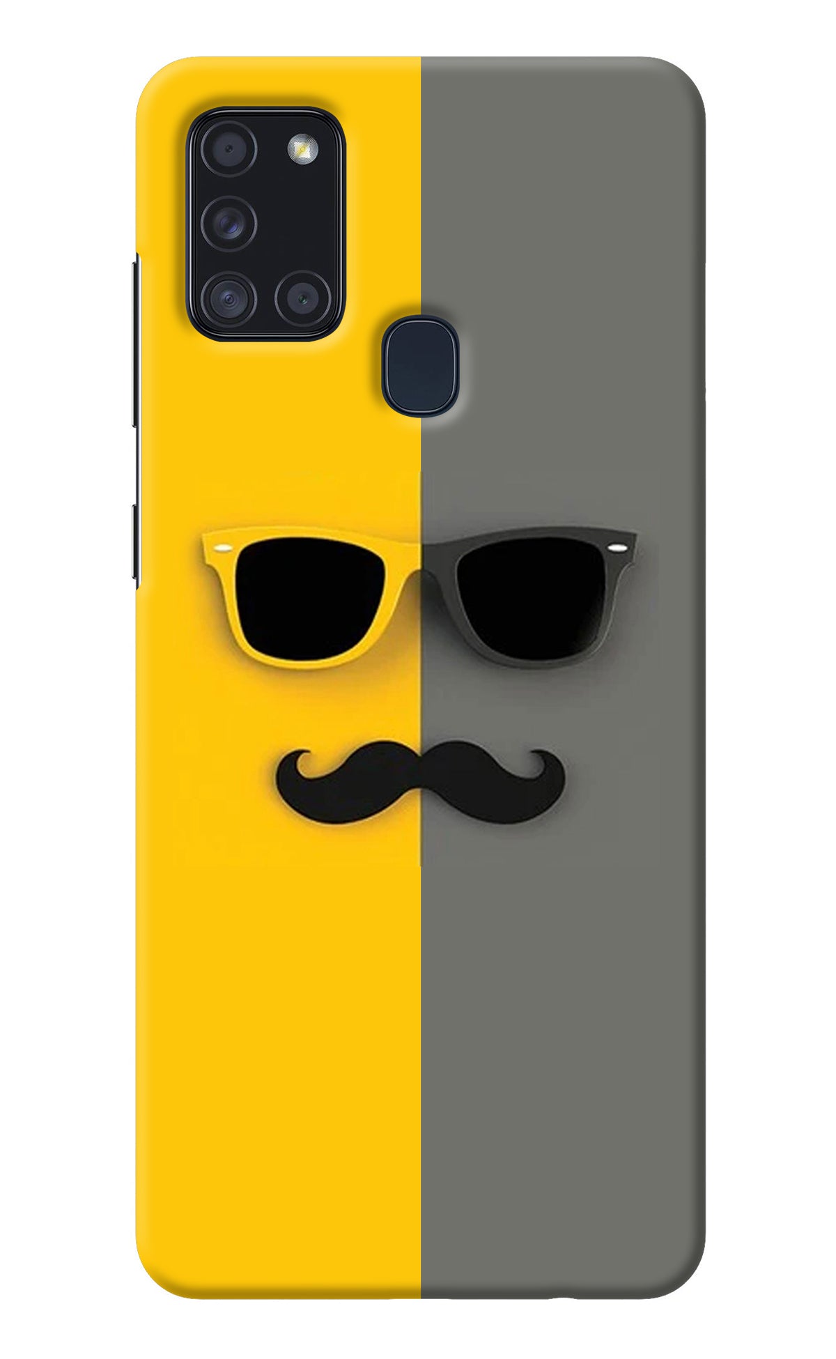 Sunglasses with Mustache Samsung A21s Back Cover