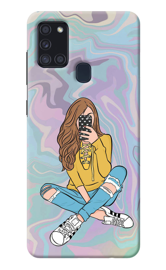 Selfie Girl Samsung A21s Back Cover