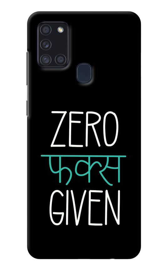 Zero Fucks Given Samsung A21s Back Cover