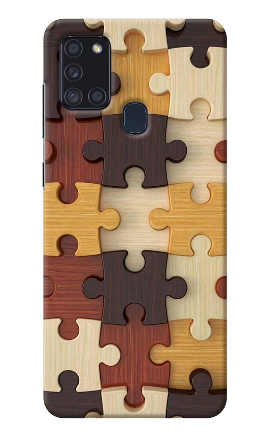 Wooden Puzzle Samsung A21s Back Cover