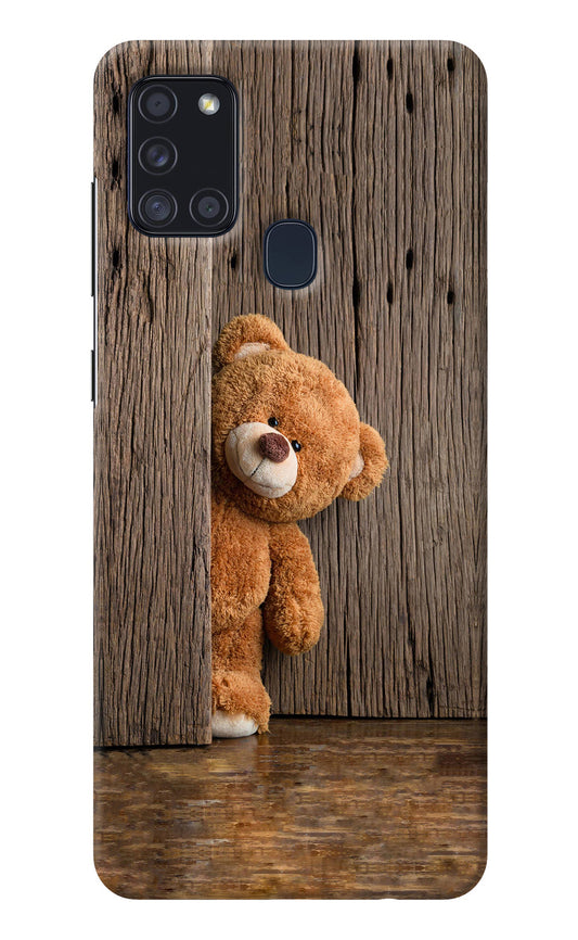 Teddy Wooden Samsung A21s Back Cover