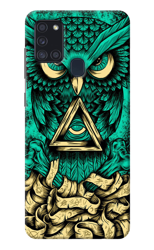 Green Owl Samsung A21s Back Cover