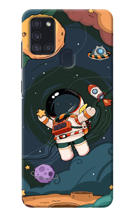 Cartoon Astronaut Samsung A21s Back Cover
