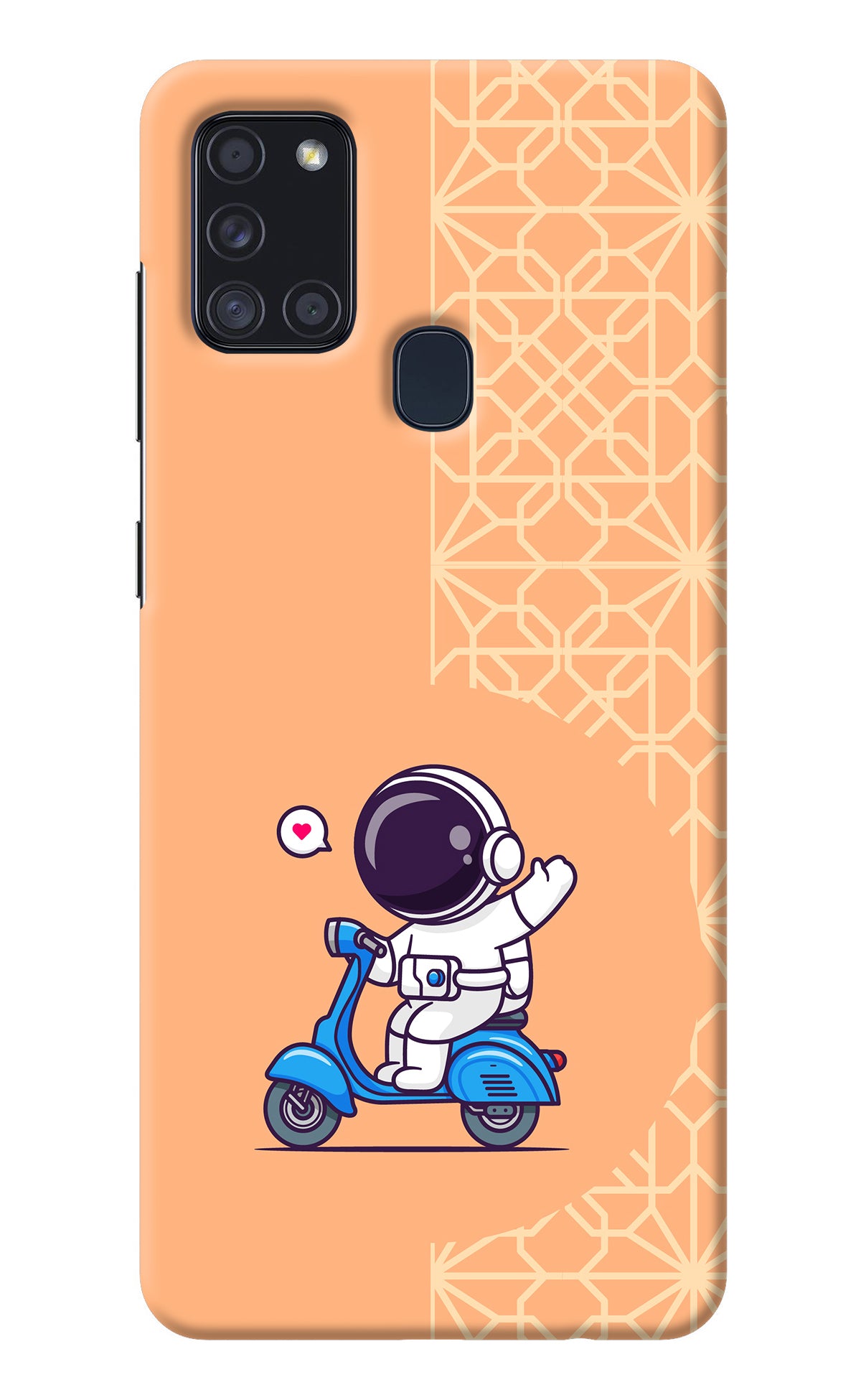 Cute Astronaut Riding Samsung A21s Back Cover