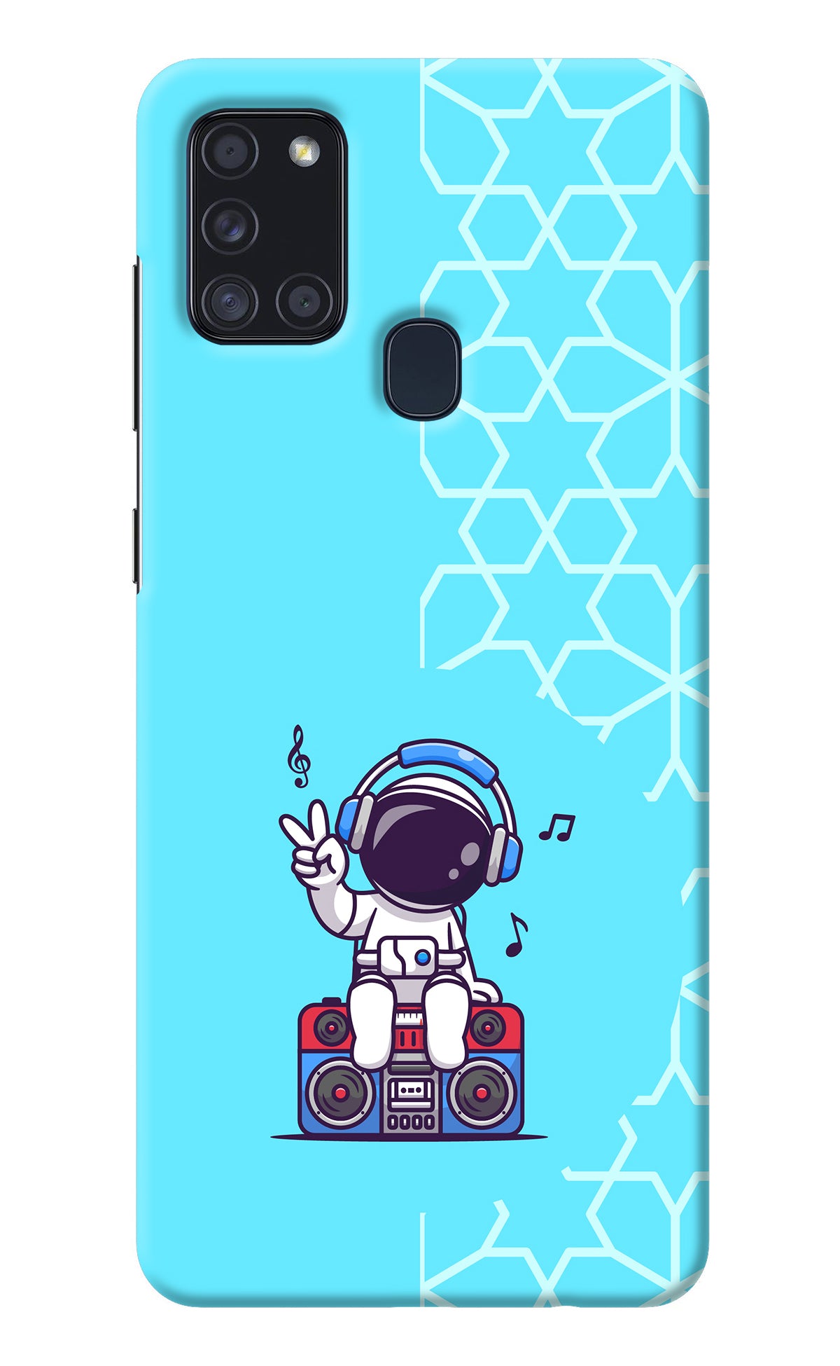 Cute Astronaut Chilling Samsung A21s Back Cover