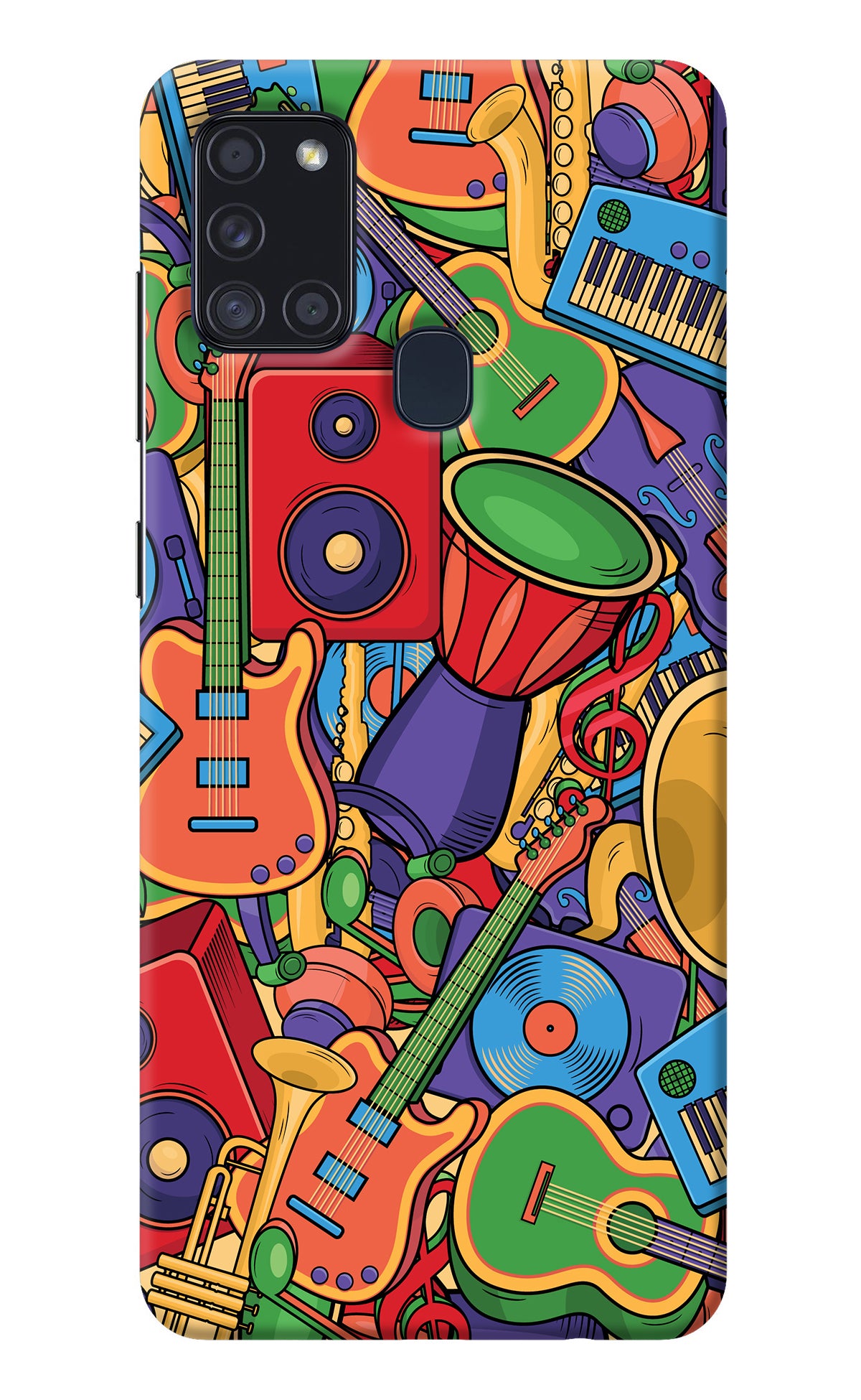 Music Instrument Doodle Samsung A21s Back Cover
