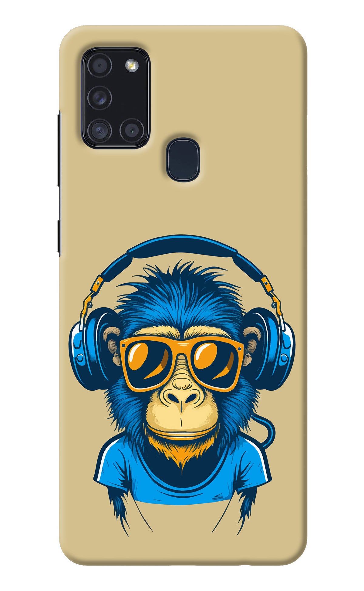 Monkey Headphone Samsung A21s Back Cover
