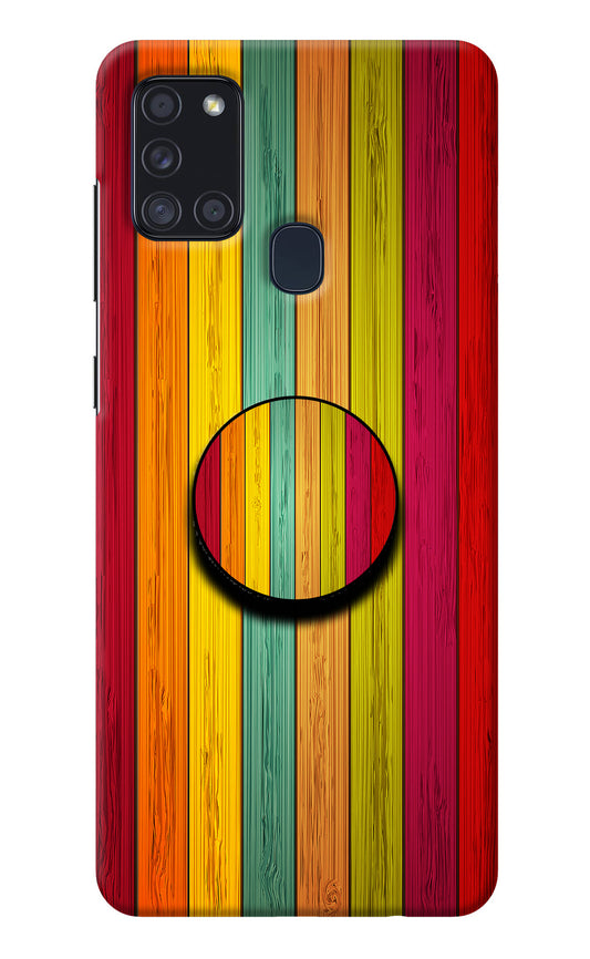 Multicolor Wooden Samsung A21s Pop Case
