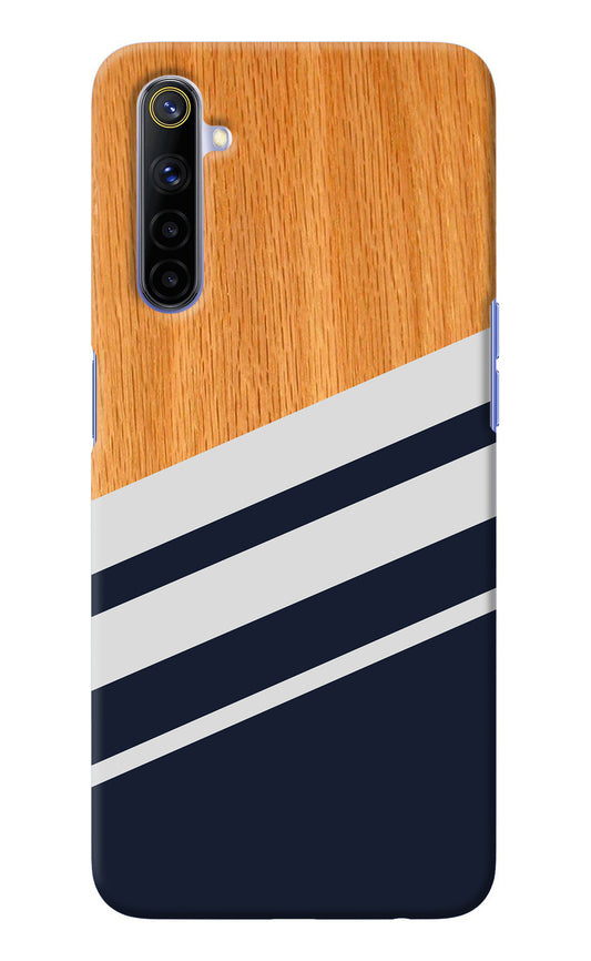 Blue and white wooden Realme 6/6i Back Cover