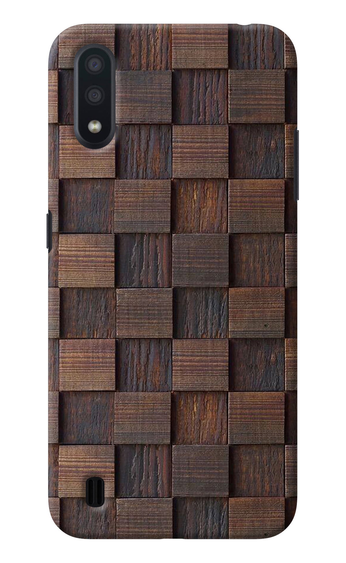 Wooden Cube Design Samsung M01 Back Cover