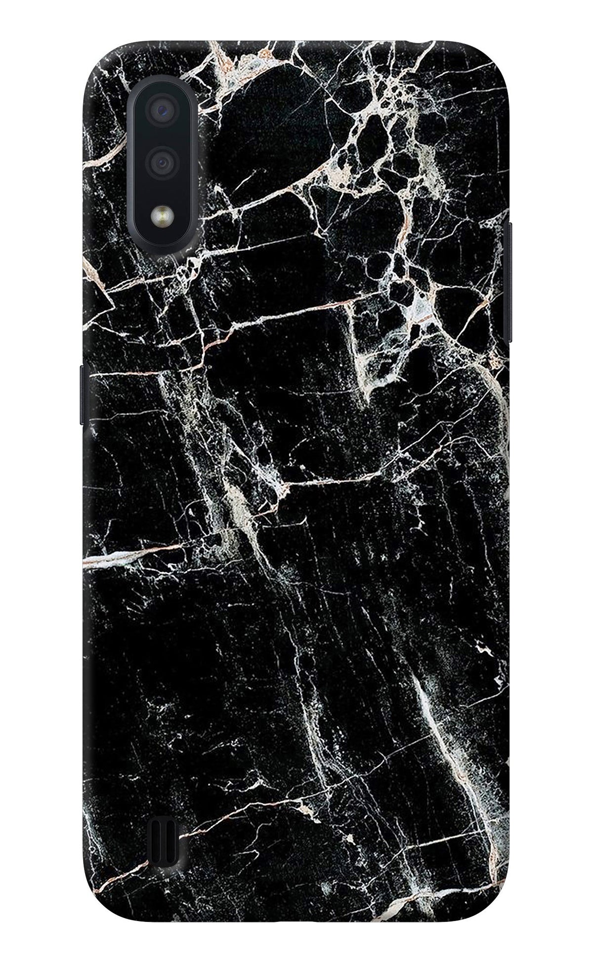 Black Marble Texture Samsung M01 Back Cover