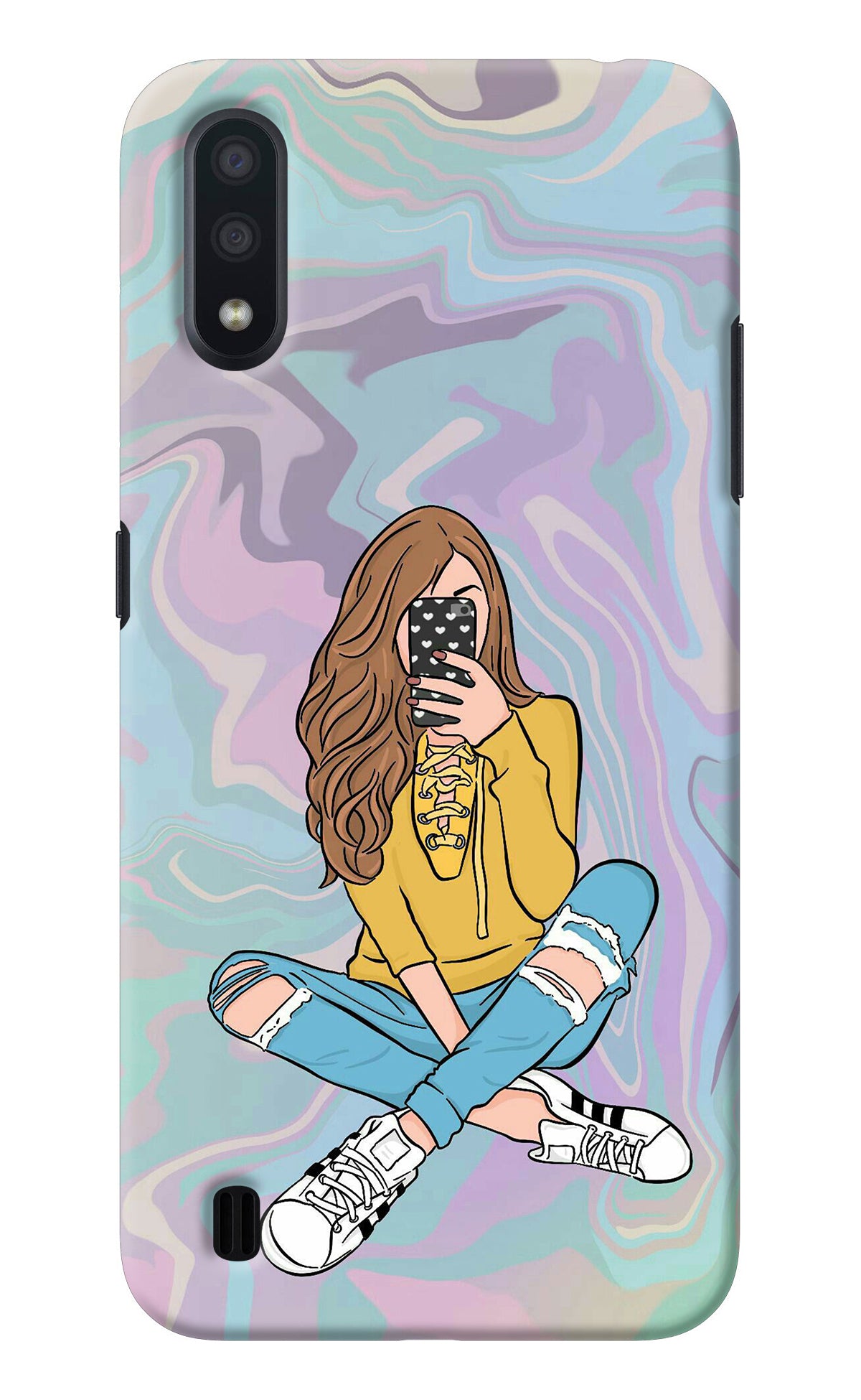 Selfie Girl Samsung M01 Back Cover