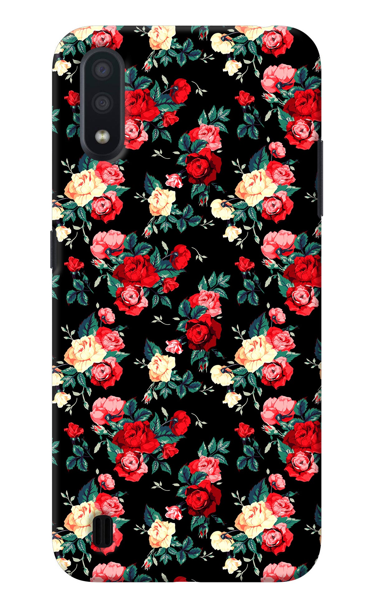 Rose Pattern Samsung M01 Back Cover