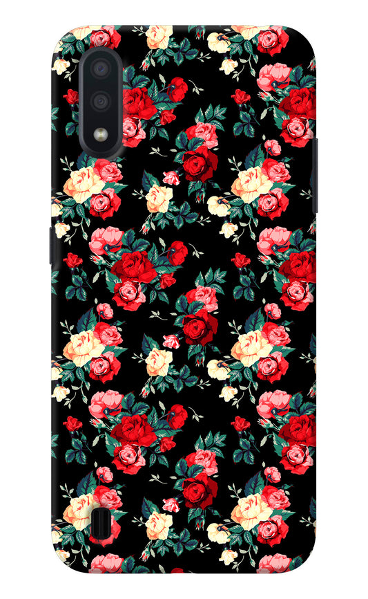 Rose Pattern Samsung M01 Back Cover