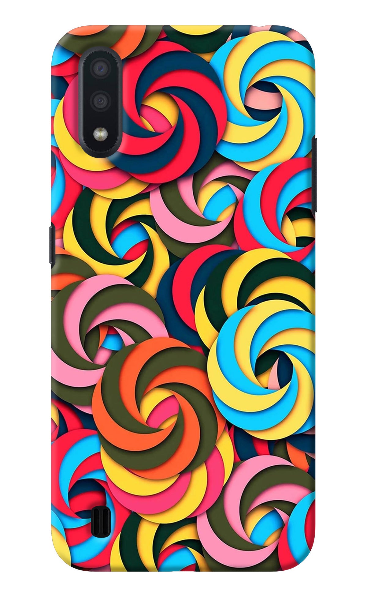 Spiral Pattern Samsung M01 Back Cover