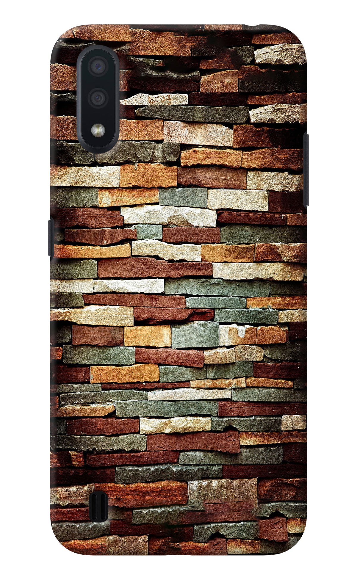 Bricks Pattern Samsung M01 Back Cover