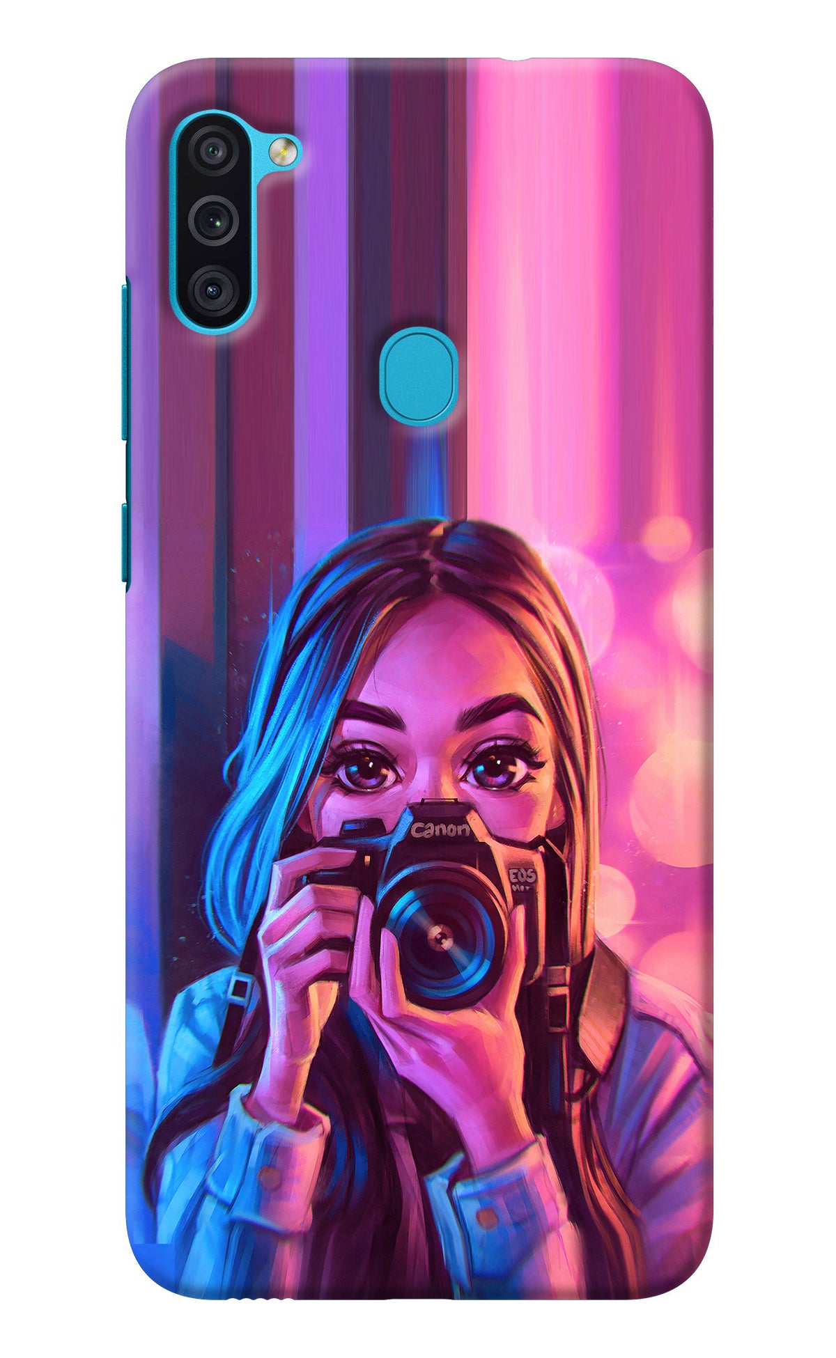 Girl Photographer Samsung M11 Back Cover