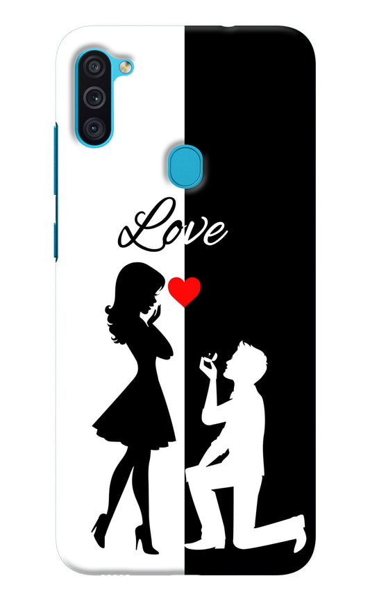 Love Propose Black And White Samsung M11 Back Cover