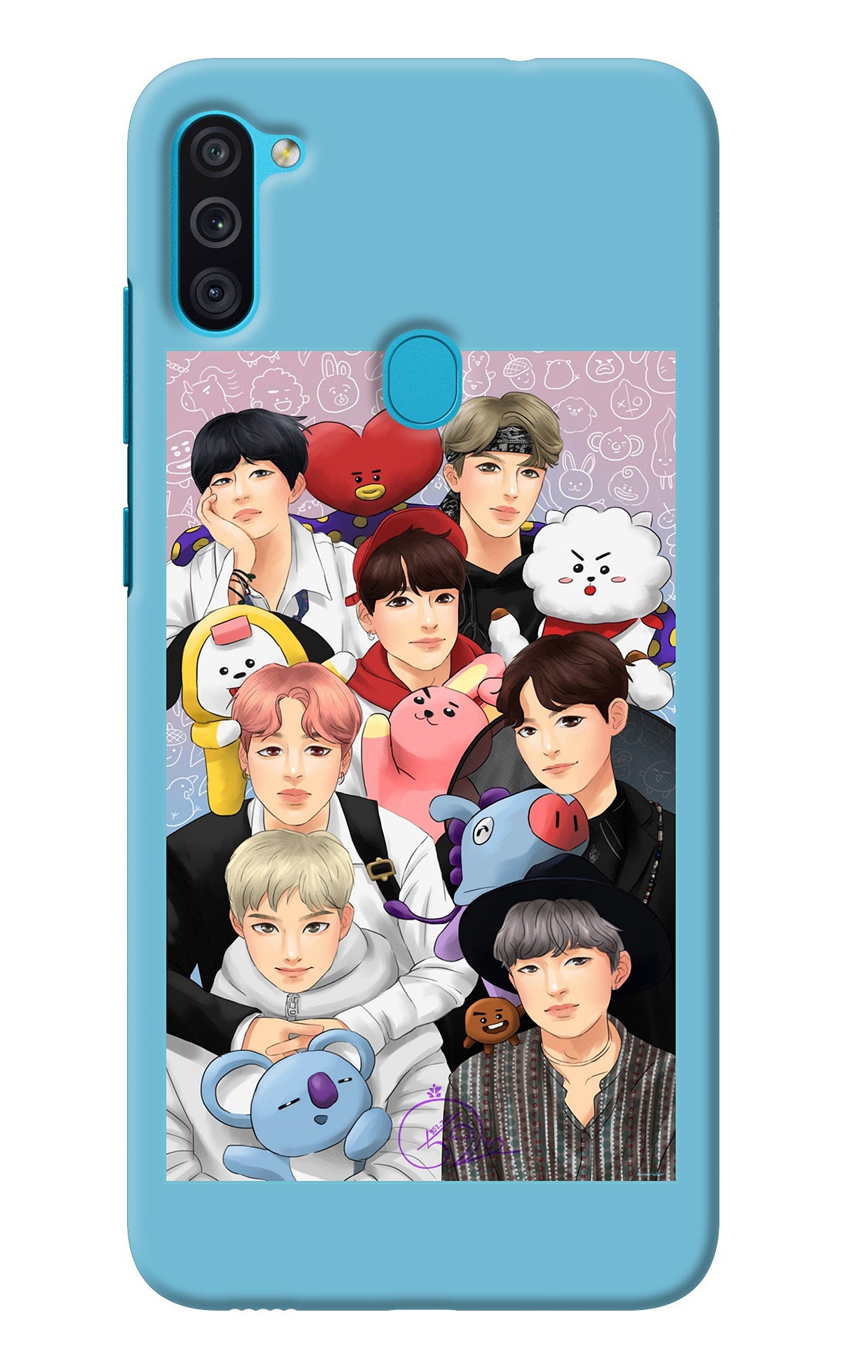 BTS with animals Samsung M11 Back Cover