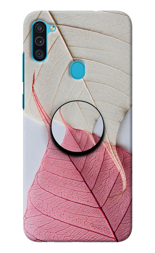 White Pink Leaf Samsung M11 Pop Case