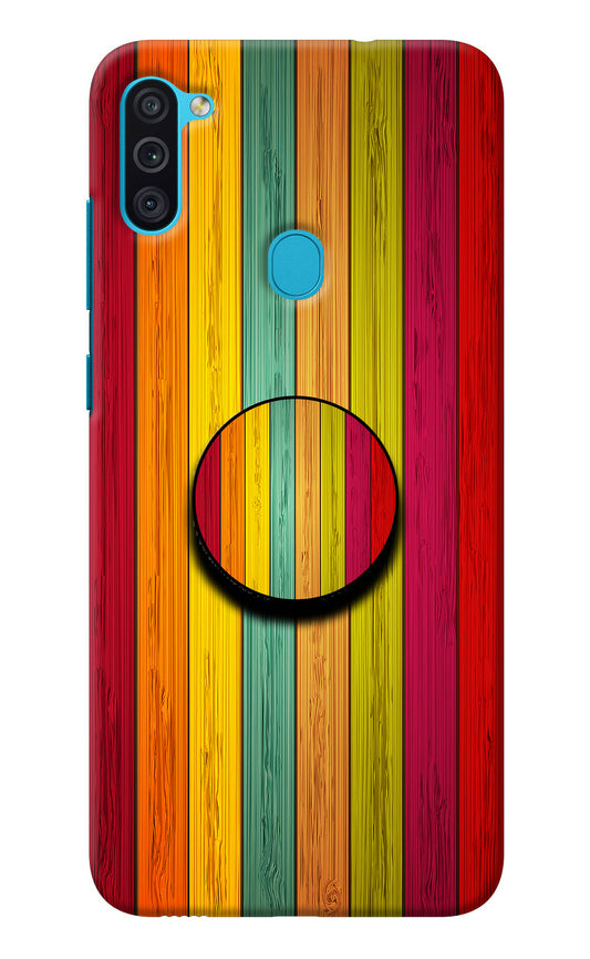 Multicolor Wooden Samsung M11 Pop Case