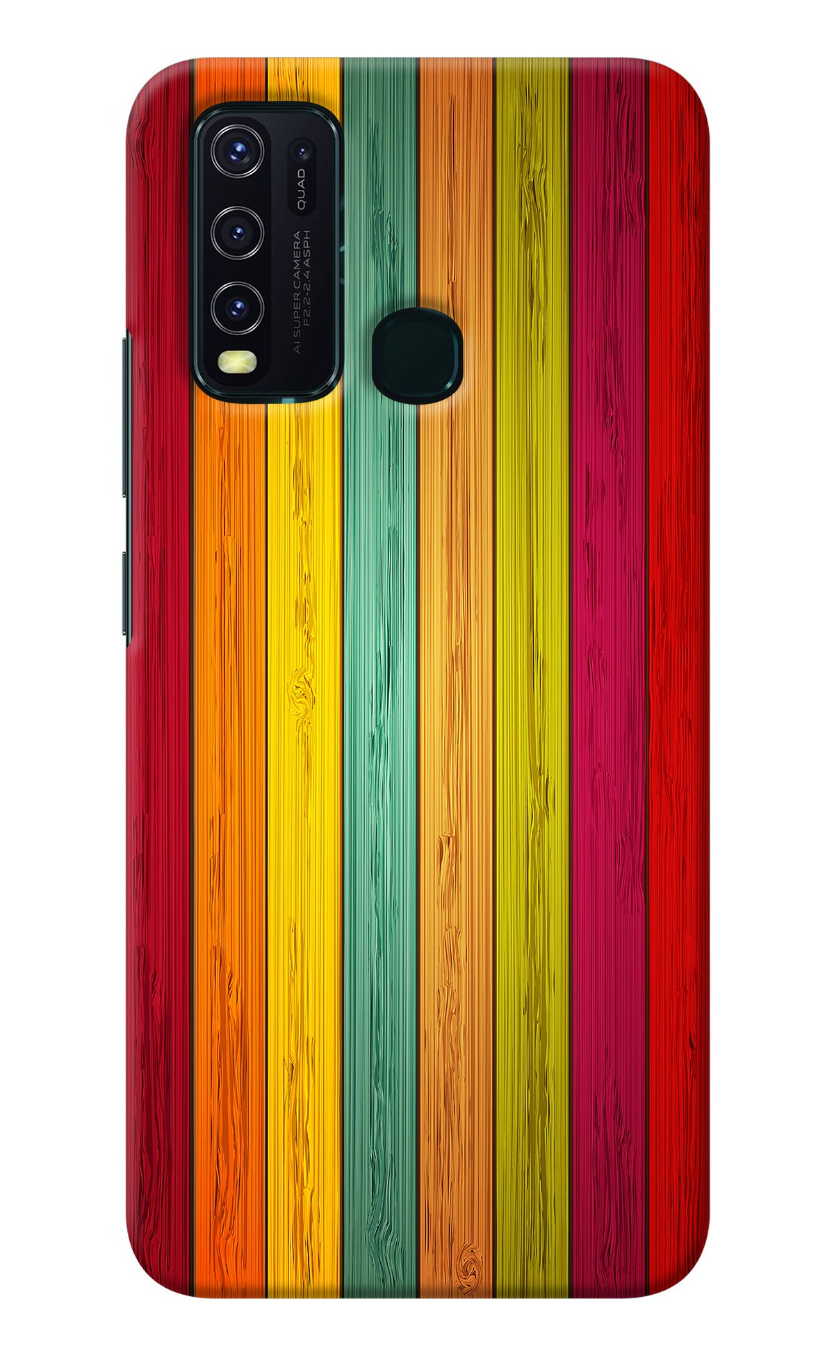 Multicolor Wooden Vivo Y30/Y50 Back Cover