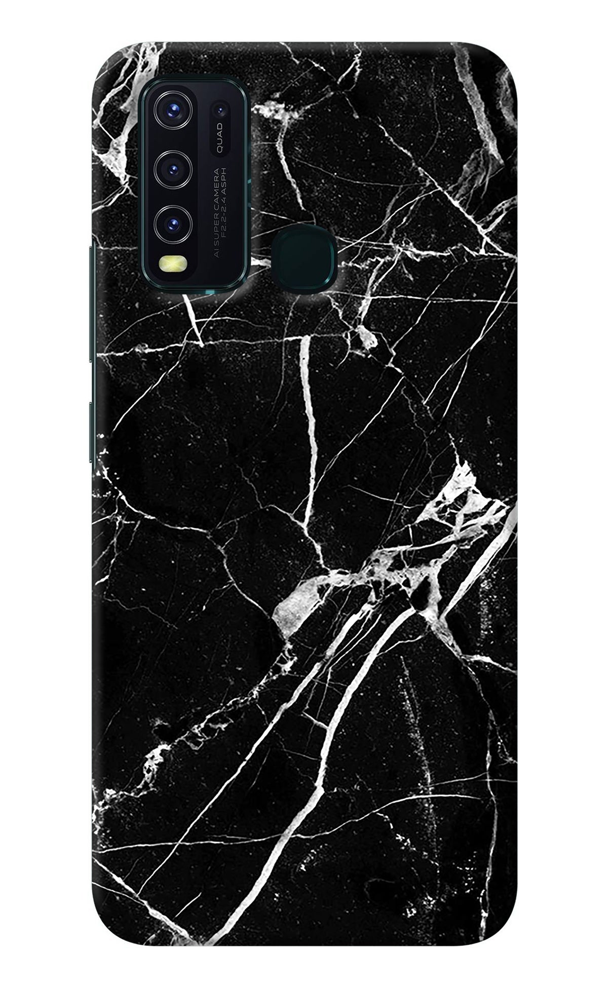 Black Marble Pattern Vivo Y30/Y50 Back Cover