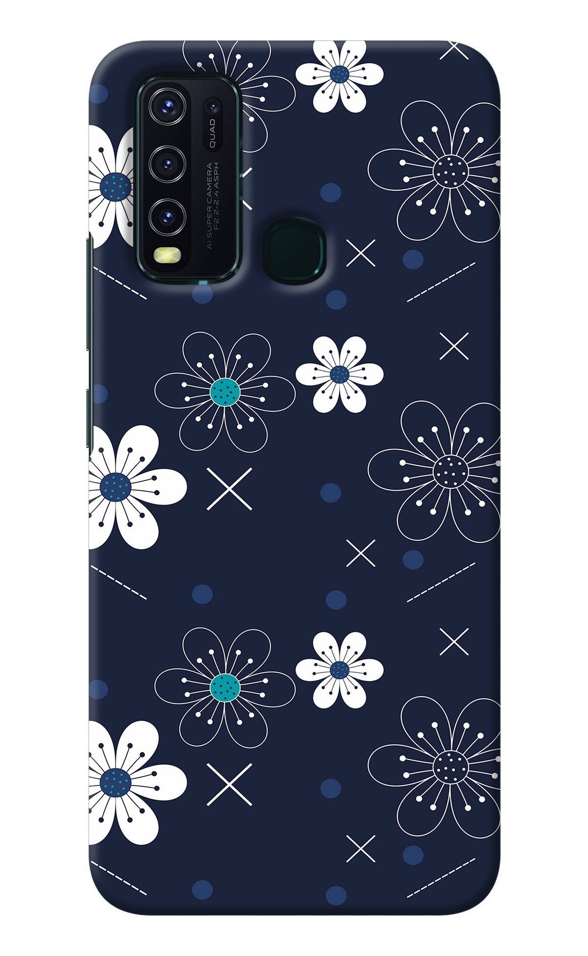 Flowers Vivo Y30/Y50 Back Cover