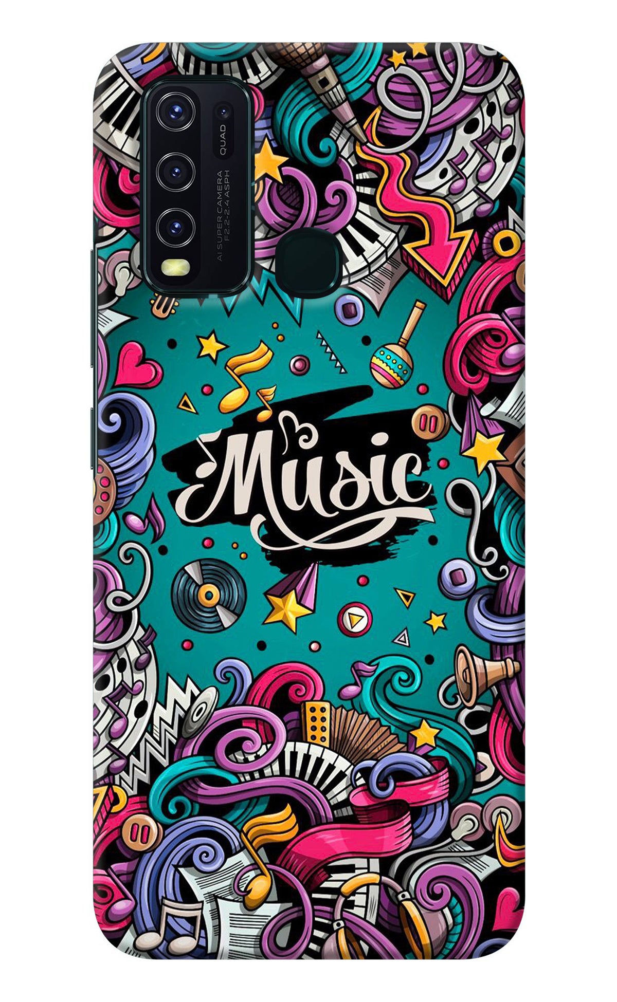 Music Graffiti Vivo Y30/Y50 Back Cover